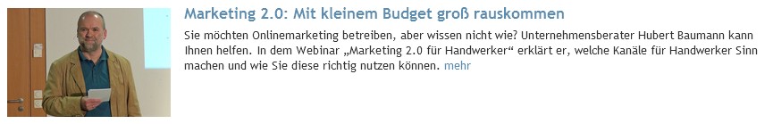 Marketing 2.0 - mit kleinem Budget erfolgreich Marketing betreiben (von Hubert Baumann)